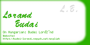 lorand budai business card